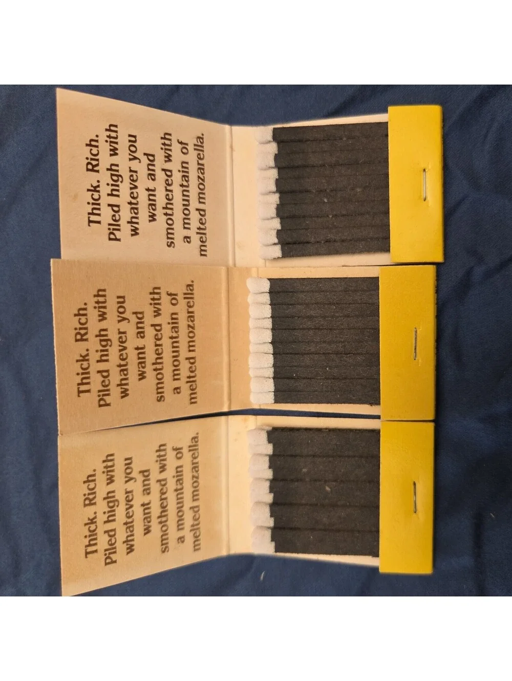 Vintage Yellow Godfather’s Pizza Matchbook Full Unstruck All- American Match Co.
